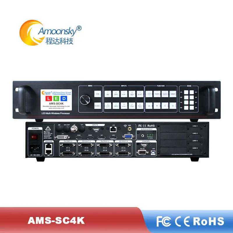 Видеопроцессор Amoonsky 4K 4k вход AMS SC4k мультипросмотр видеопроцессор с поддержкой 4