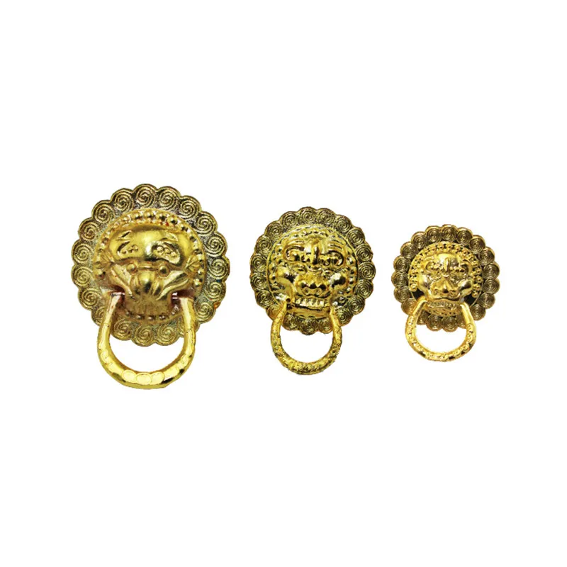 Небольшой Винтаж голова льва мебель дверная ручка сплава цинка Кабинет комод