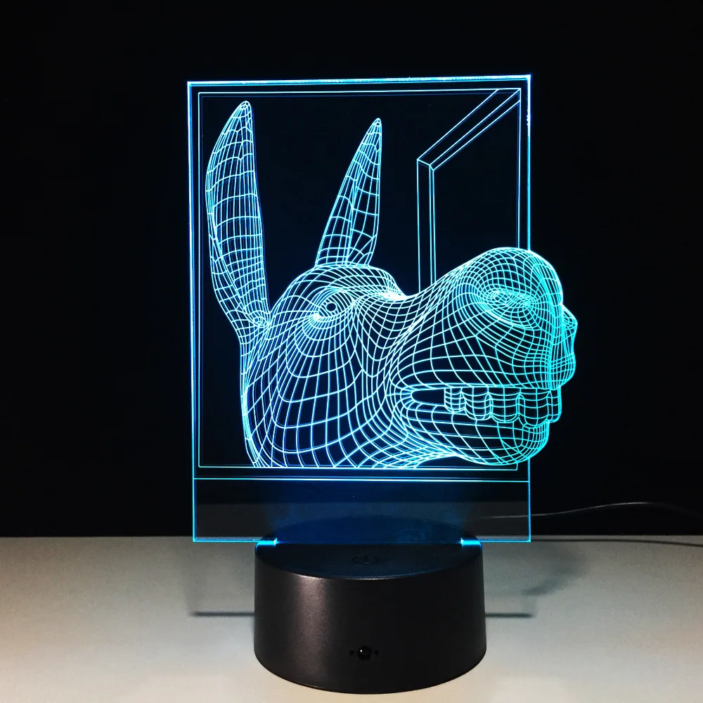 Осел 3d Светодиодная лампа Usb светодиодный ночной Светильник Батарея светильник с