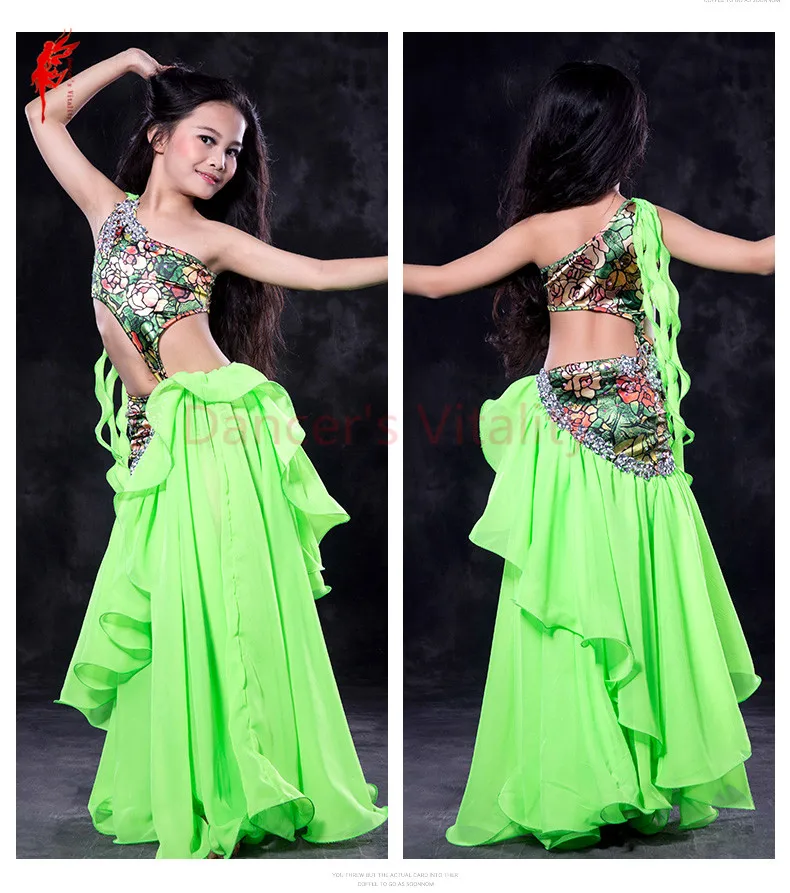 Роскошный детский комплект для Танцев Живота Одежда танцев живота девочек топ с