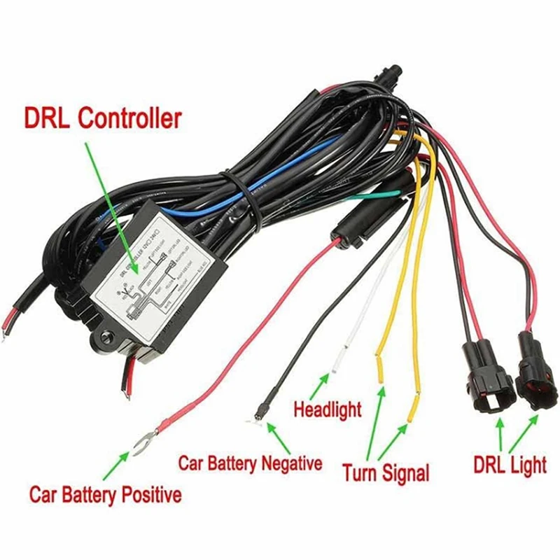 

12V Car DRL Daytime Running Light Dimmer Dimming Relay Control Switch Harness