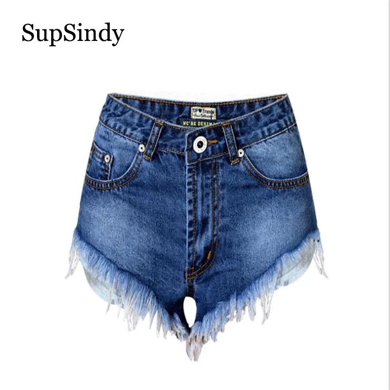 Женские джинсовые шорты SupSindy винтажные с высокой талией и кисточками в