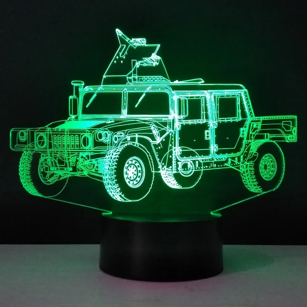 Грузовик 3D LED Настольная лампа метакрилатная тарелка ремесло ночник