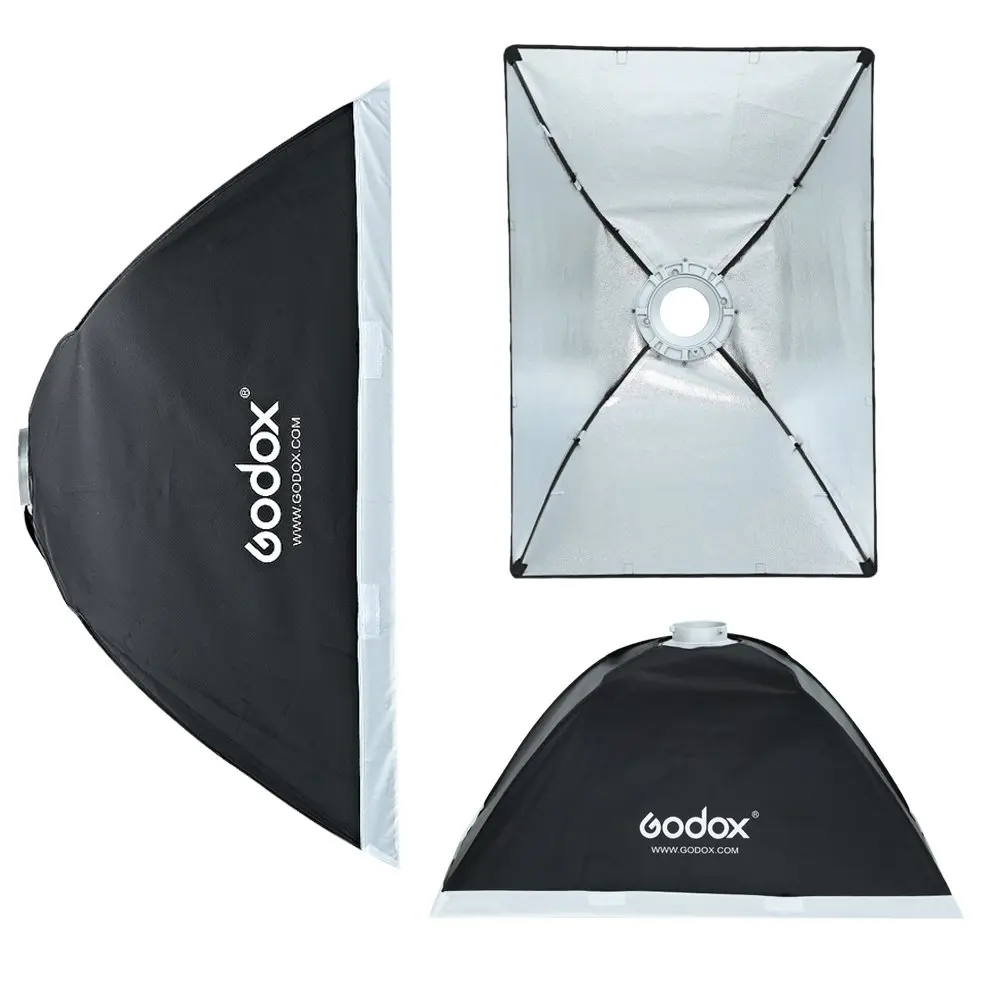 2x студийная вспышка Godox DE300 + комплект софтбокса 60x90 см|softbox kit|godox de30060x90cm softbox |