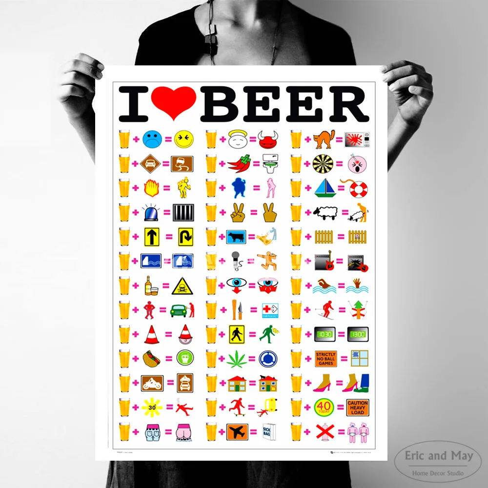 Картина с надписью I Love Beer на холсте настенный постер для украшения гостиной дома