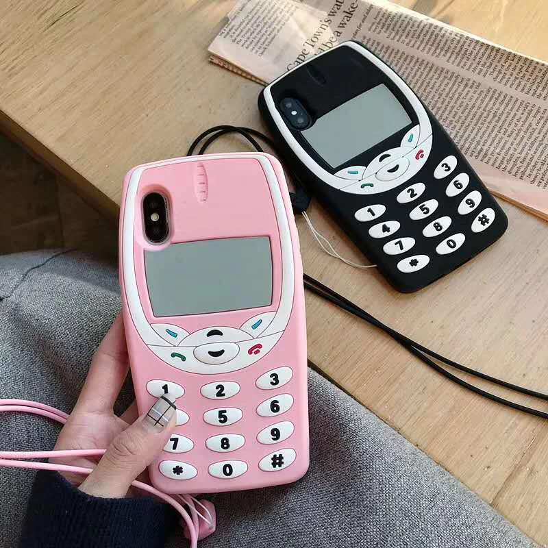 Чехлы для телефонов в стиле ретро 7 Plus Nokia клавиатура стиль iPhone Xs max Xr Мягкая