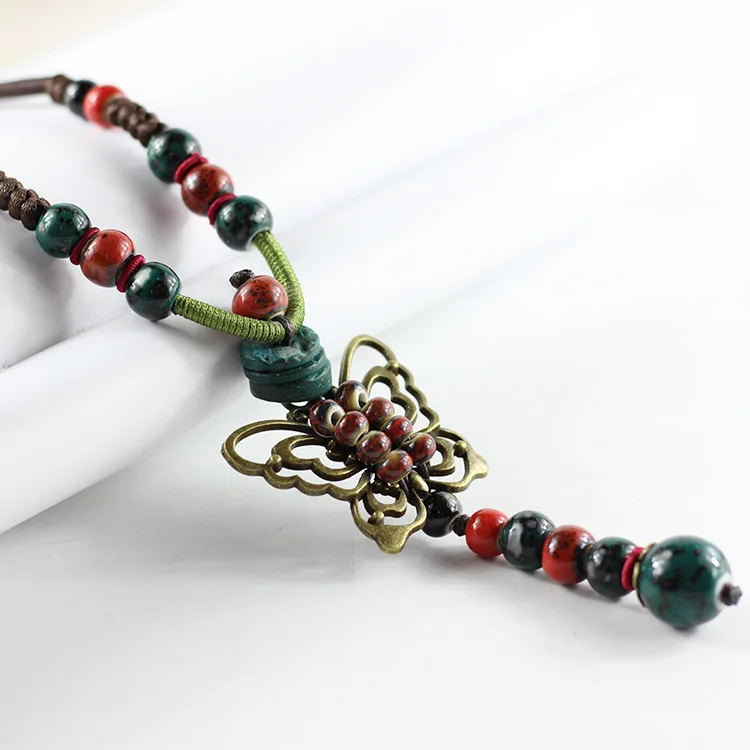2018 Hot Fashion Handmade Ceramic String Beads long Strand Necklace Tassel Pendant Jewelry For Women New | Украшения и аксессуары