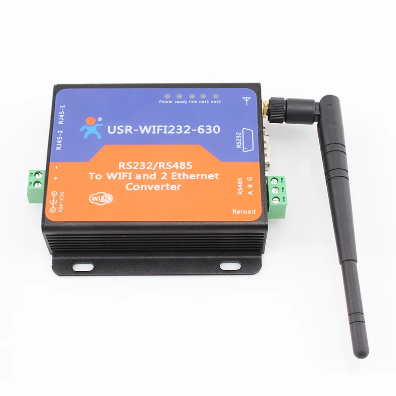 Ethernet Serial RS232/ RS485 to Wifi Convertors Wireless Networking Server Modbus RTU TCP Device with 2 RJ45 DNS/DHCP |
