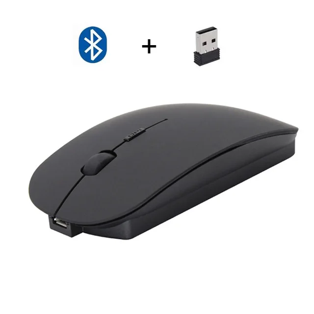 Беспроводная мышь 1600 DPI Bluetooth 4 0 + 2 ГГц двойной режим перезаряжаемая ультратонкая