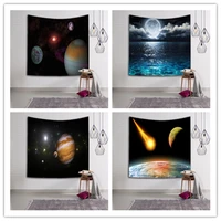 beautiful space scenic tapestry moon earth hanging wall picture night scenery beach towel nature tenture mural polyester carpet