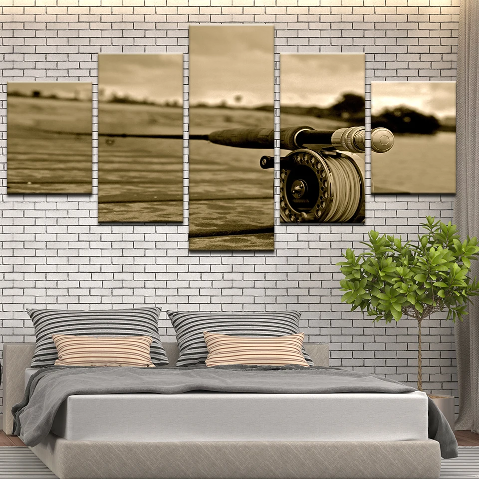 Набор для рисования на холсте Удочка 5 шт. | Дом и сад