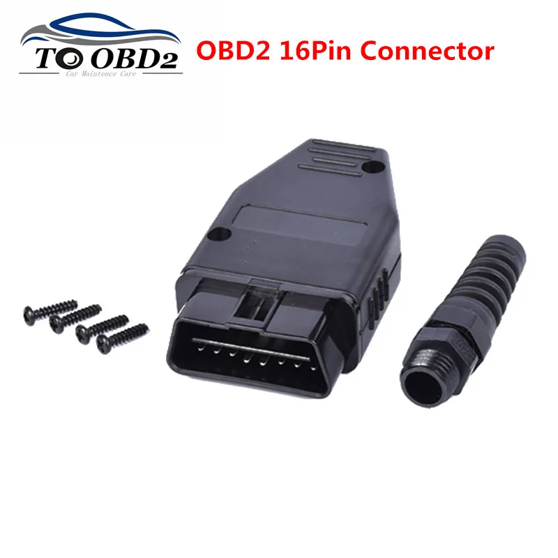Бесплатная доставка новинка штепсельная вилка OBD 16 контактный разъем OBD2 адаптер