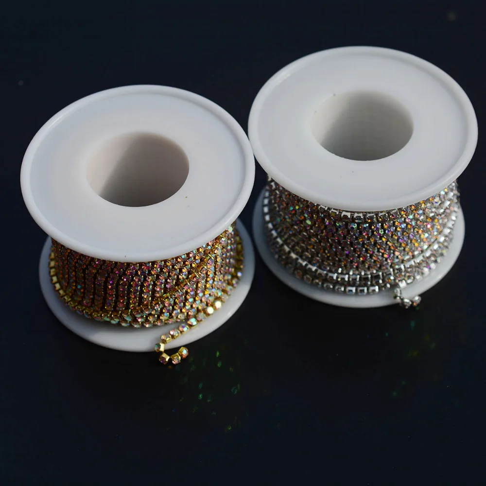 10 ярдов/рулон цветная Серебряная Золотая коготь цепь для обрезки ювелирных