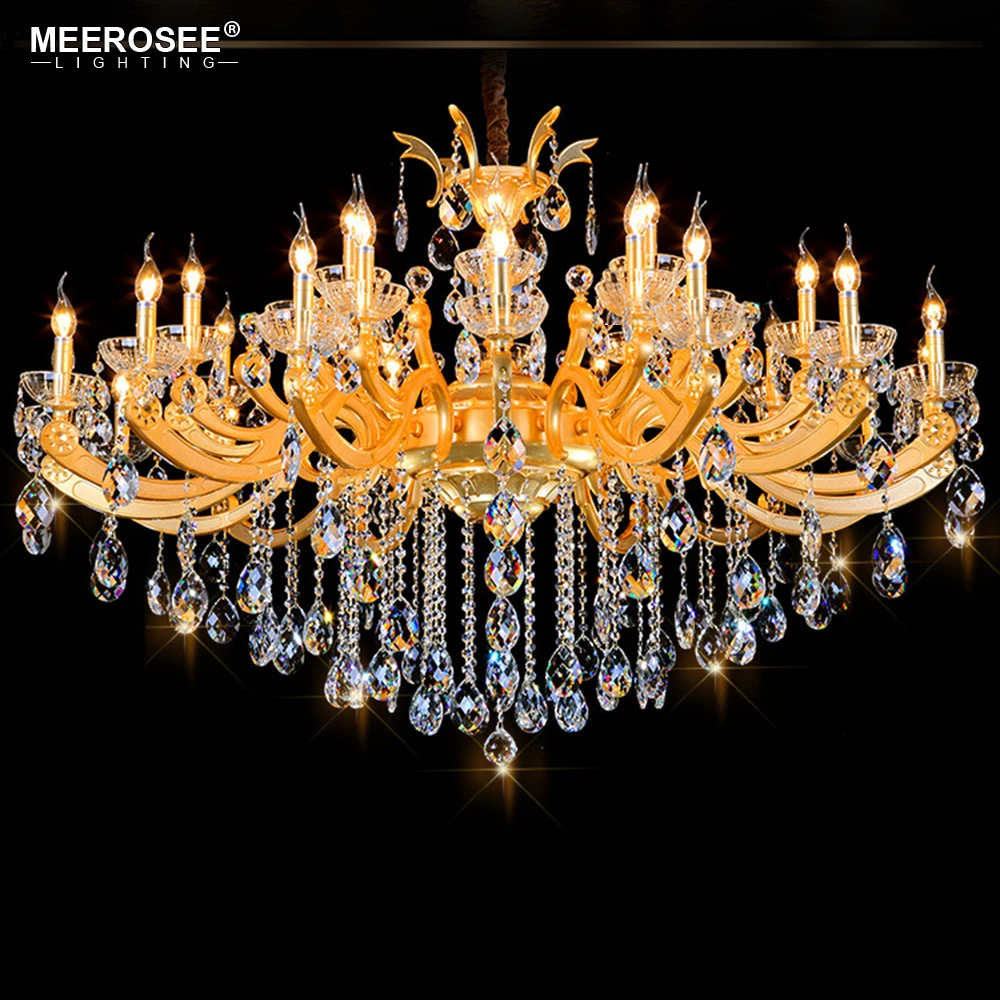 Large Royal Crystal Chandelier Light Fixture Lustres Cristal Suspension Project Lighting Hotel Resteruant Villa Luminaire Lights