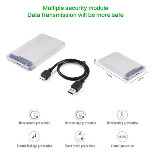 Внешний корпус для жесткого диска USB 3 0 SATA 2 5 дюйма чехол мобильного ноутбука