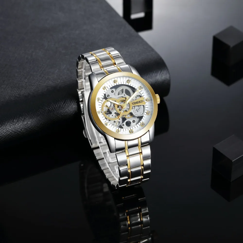 TIME100 Модный мужские Механические часы с Автоподзаводом ажурное Пространство