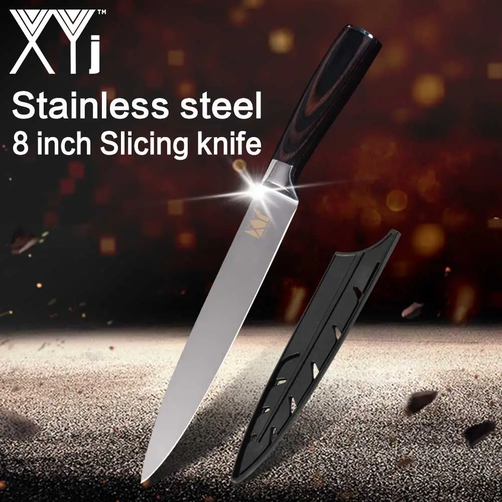 XYj набор профессиональных кухонных ножей шеф-повара нержавеющая сталь лосось