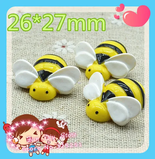

50pcs kawaii wholesale resin flat back 3D bee 27*26mm