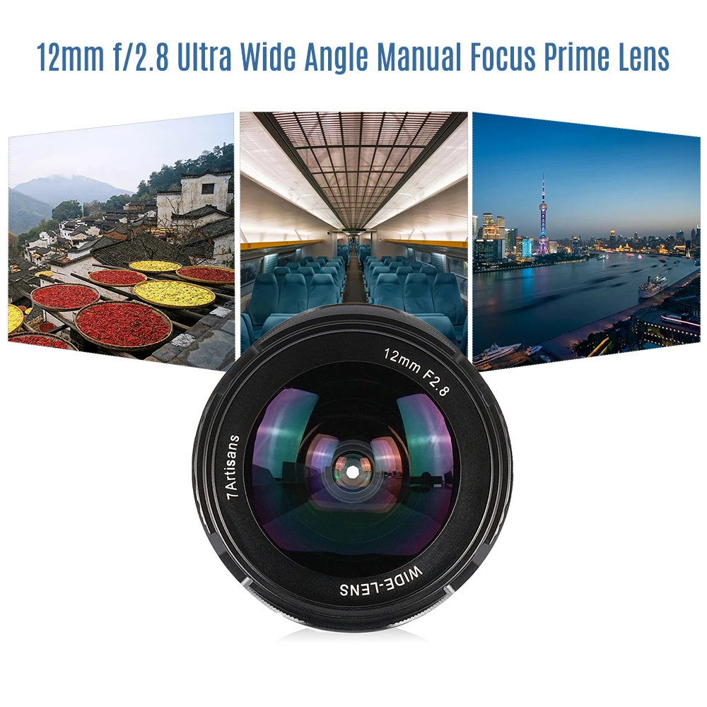 

7artisans 12mm f/2.8 Ultra Wide Angle Prime Lens Manual Focus Large Aperture for E-Mount FX-Mount M43-Mount EOS M-Mount optional