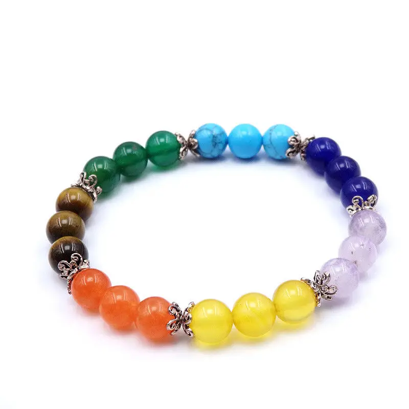 MOROW Fashion Handmade Charm Natural Colourful Crystal Turquoises Round Beads Stone Womens Bangle Jewelry Bracelet for Gift | Украшения и