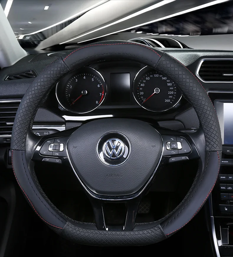 Верхнее кожаное колесо рулевые крышки для тvolkswagen VW Atlas Teramont Cross Golf wagon AllTrack Touran Tiguan Sharan Sulan