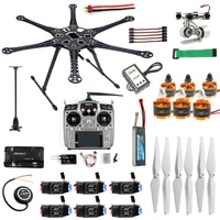 jmt full set rc drone 6 axle aircraft kit hmf s550 frame 6m gps apm 2 8 flight control at10 transmitter gimbal camera mount