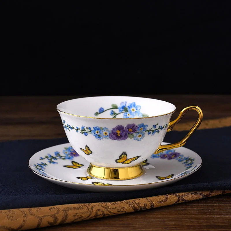 GLLead Fashion Rose Flower Ceramic Coffee Cup European Style Bone China Tea Cups Saucers Set Creative Gift Porcelain | Дом и сад