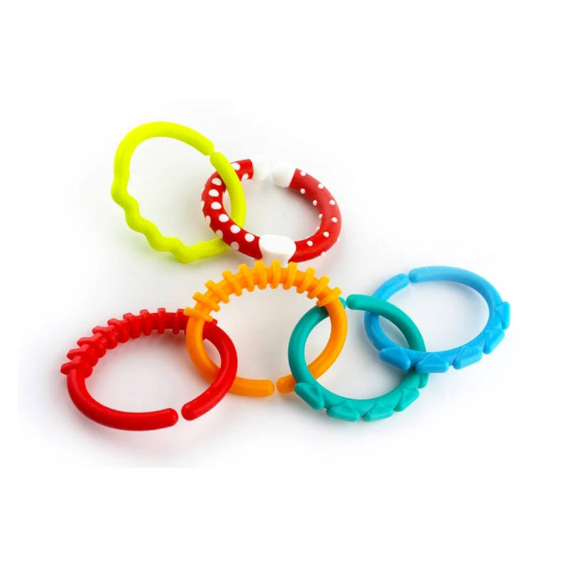 6 шт./лот ребенка прорезыватель-игрушка радуга QQ дети моляров кольцо эко Пластик