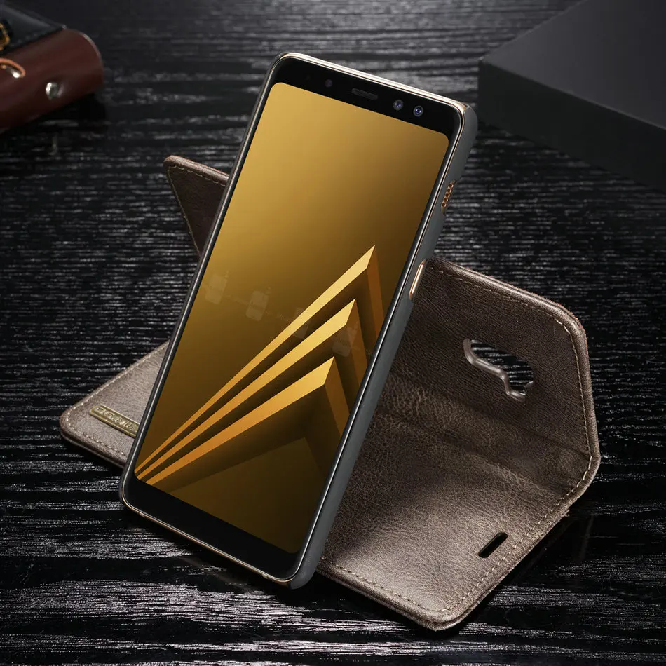 DG. MING Роскошный кожаный чехол 2 в 1 для samsung Galaxy A8, Магнитный съемный держатель для карт, кошелек, чехол для A8 Plus чехол