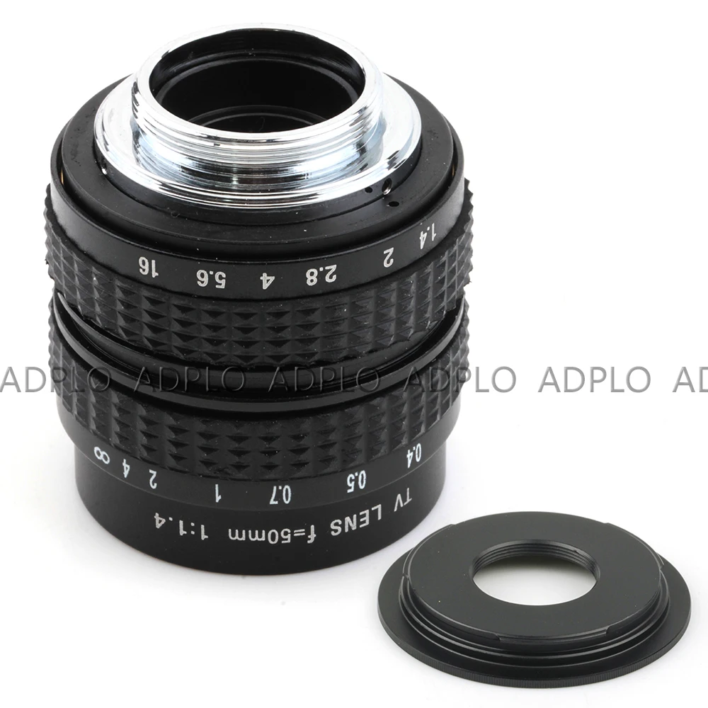 ТВ объектив ADPLO 50 мм f/1 4 куб. См F1.4 + 3 подарочных комплекта для Canon EOS M Micro 4/3 Nex Nikon 1