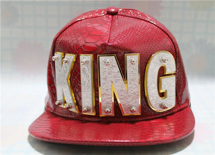 Кепка в стиле хип хоп с кристаллами и акриловыми буквами заклепками King из