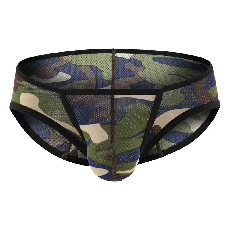 

Sexy Cueca Mens Low rise Underwear Camo Lingerie Briefs Summer Males Camouflage Triangle Panties Homme Bulge Pouch Jockstrap New