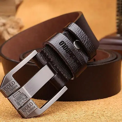 1042B2Brown Мужские ремни из натуральной коровьей кожи повседневные мужские ремни высокого качества роскошная дизайнерская кожа мужские ремни herenriem leer - Цвет: 1042B2Brown