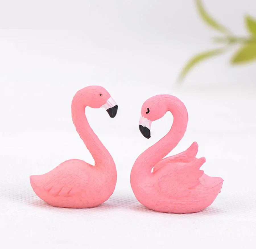 

Маленькие розовые фламинго, животные, фотоминиатюры, украшения для фотографий, цветочный горшок для домашнего творчества, 20 шт.