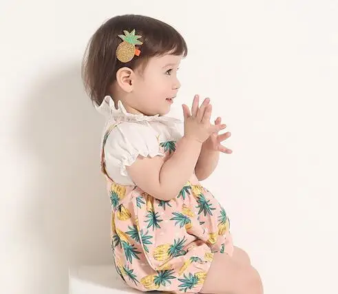 2 шт./компл. Детские аксессуары для волос заколки с вышивкой фруктов детей девочек