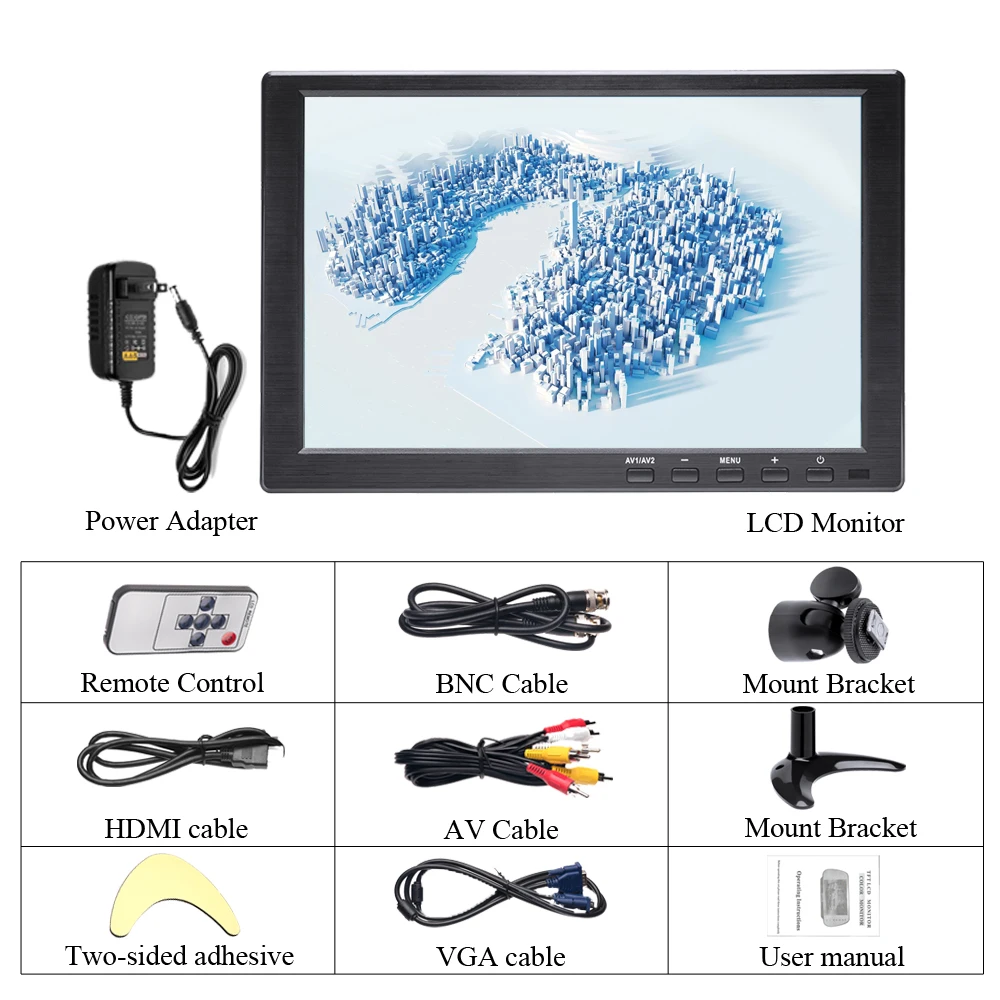 AMPrime 10 1 &quotHD ЖК монитор 1280x600 широкоформатный тонкий компьютер Мини ТВ и