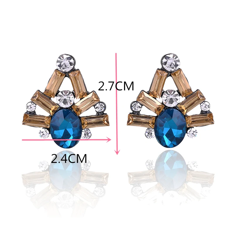 Серьги-гвоздики женские золотые с опалом 7 цветов элегантная Хрустальная серьга |