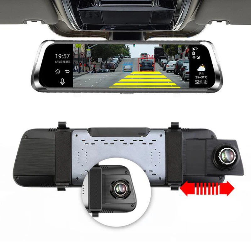 Автомобильный видеорегистратор QUIDUX 9 35 Дюймов IPS зеркало заднего вида Full HD 1080 P