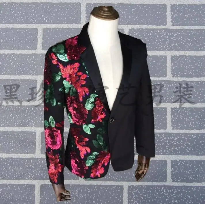 

men gradient bling sequin suits designs homme terno stage costumes personalized singers men blazer dance jacket dress punk