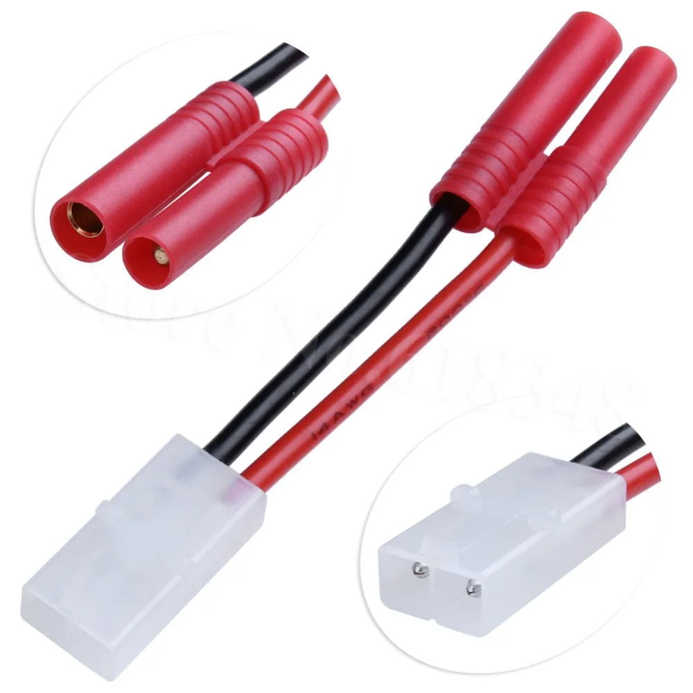 10x HXT 4mm to Female Tamiya Connector Plug Adapter With 14AWG Silicone Wire Cable 1.96&quot 50mm For RC Charger ESC Electric Motor | Игрушки