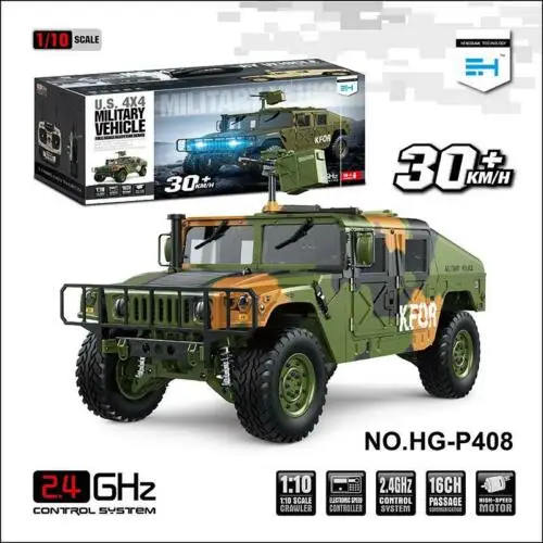

HG 1/10 Масштаб RC гоночный автомобиль 4*4 США военный автомобиль P408 с ESC Мотор звук светильник TH15075