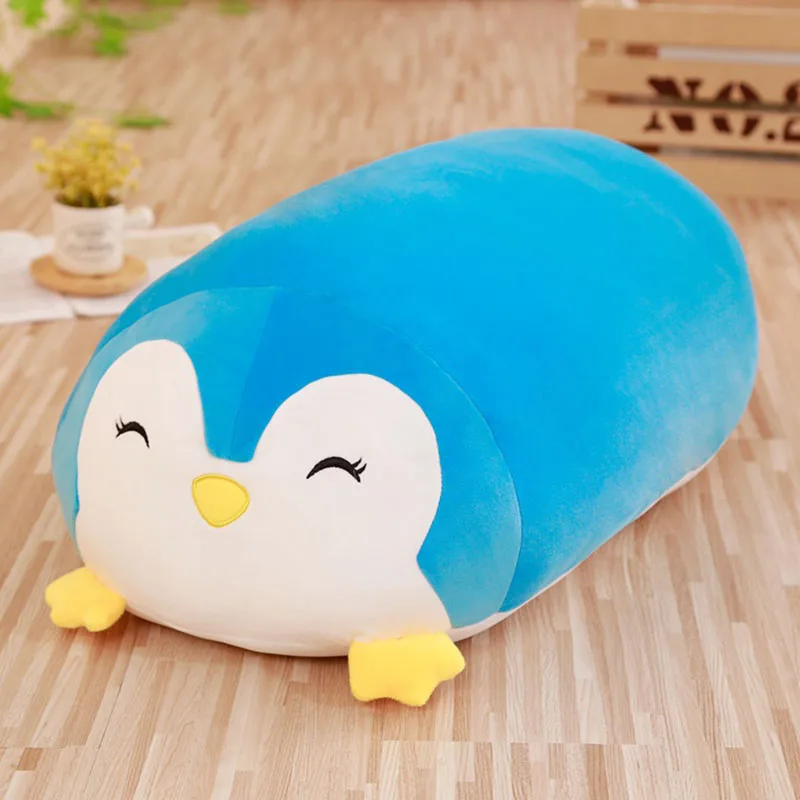 Penguin Цилиндрические животные плюшевые игрушки круглой формы жирная кукла кошка Пингвин лягушка, свинья собака лежа Спящая плюши подарок для детей - Цвет: Penguin