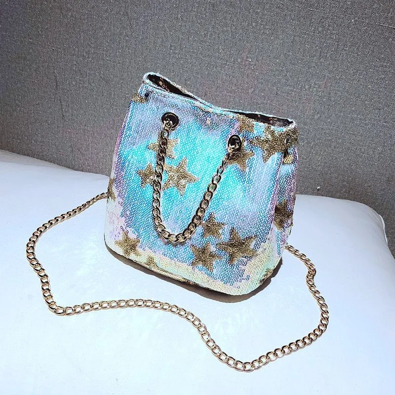 Femme 2018 сумки на плечо пентаграмма блестки Сумки Bolsa Feminina Женская блестками
