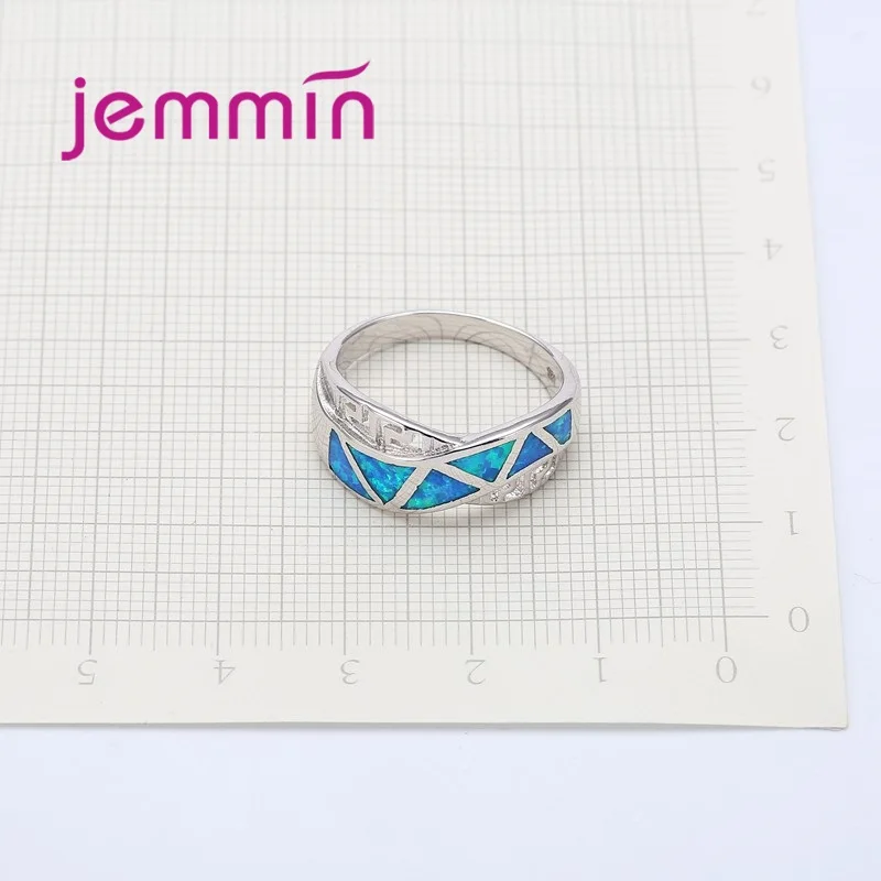 Женские свадебные кольца с голубым огненным опалом дизайнерские Открытые Кольца