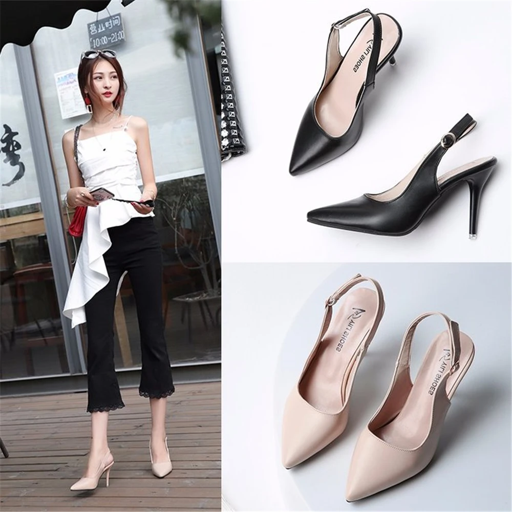 Женские туфли на высоком каблуке Ms с острым носком в европейском стиле|Женские