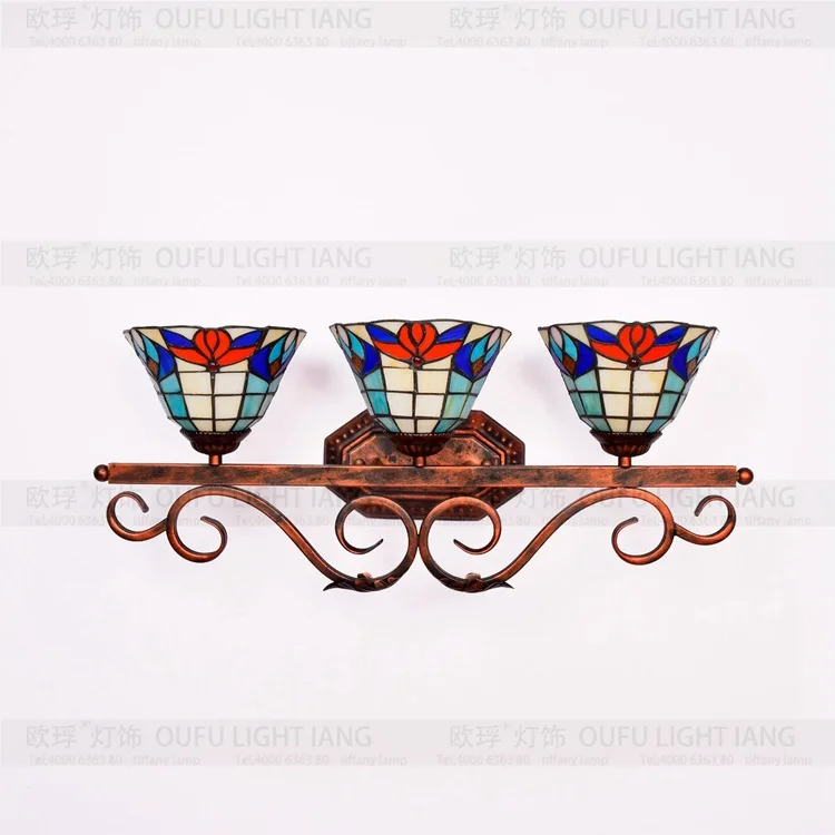 Tiffany Baroque vintage Stained Glass Iron Mermaid wall lamp indoor lighting bedside lamps lights for home AC 110V/220V E27 | Освещение