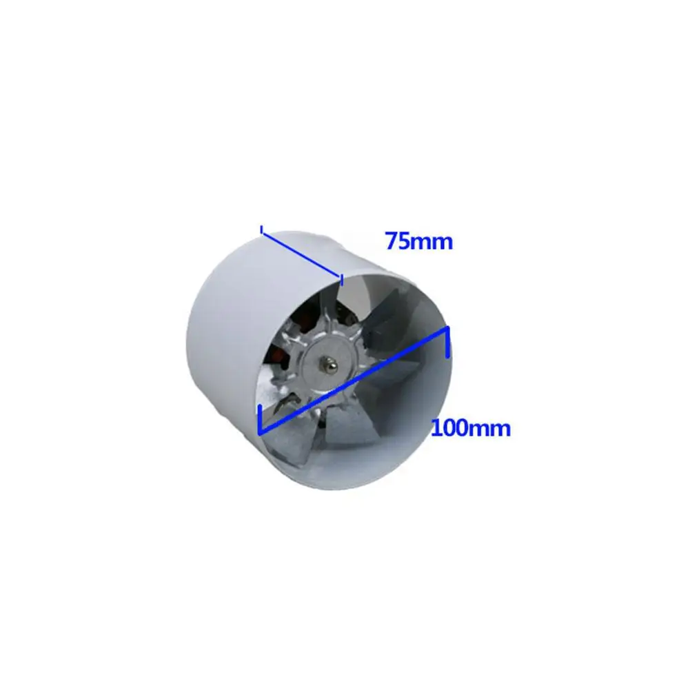 220V Duct Booster Vent Fan Metal Inline Ducting Fan Exhaust Ventilation Duct Fan Accessories 100mm - Цвет: Catheter type 100