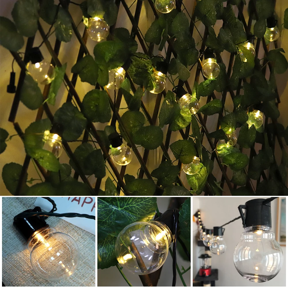 Новогодняя гирлянда 6 м светодиодная с шариками водонепроницаемая для