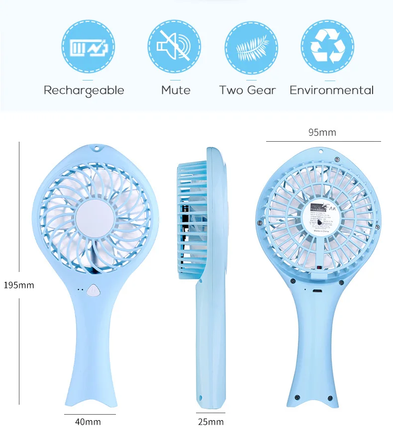 Мини Ручной Рыбий USB Аккумулятор Перезаряжаемый охлаждающий воздух вентилятор