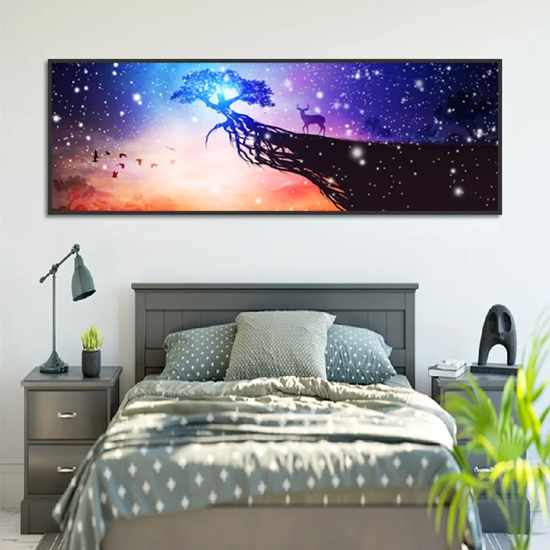 

Abstract Glitter Space Deer Tree Animal Wall Pictures for Living Room Nordic Prints Home Decor Painting Printed On Canvas
